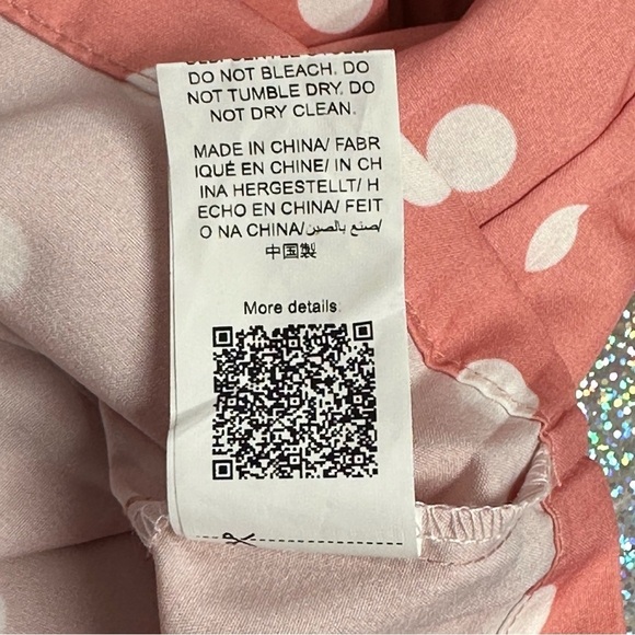 SHEIN Toddler Size 4Y Heart Polka Dot Dress Cap Sleeves Ruffles Belt Buttons - Picture 11 of 11